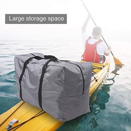 Zo groot opvouwbare opbergtas Draagtas, multifunctionele Duffeltas voor kajak/boot/kanoën zee/vissen/raften/zwemmen/camping (grijs) — thumbnail 3