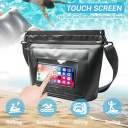 Tas voor zwemmen, 6 liter, waterdichte heuptas voor surfen, rivierzoeken, raften, klimmen, wandelen, verkennen, zwart, 26*11*22 CM, mode — thumbnail 4