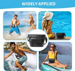 Tas voor zwemmen, 6 liter, waterdichte heuptas voor surfen, rivierzoeken, raften, klimmen, wandelen, verkennen, zwart, 26*11*22 CM, mode — thumbnail 3