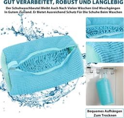 Multifunctionele Waszak voor Schoenen - Herbruikbare Waszak voor Sneakers en Schoenen - Bescherming voor Wasmachine en Schoenen (Lichtblauw) — thumbnail 2