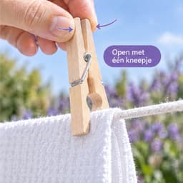 Cheqo® Houten Wasknijpers Set van 24 - Houten Knijpers met Metalen Veer - Wasspelden - Wasgoedknijpers - Knijpers voor Knutselen - Wasknijpers voor Waslijn en Droogrek - Was Ophangen - Kledingknijpers - Naturel - Huishoudelijke Producten — thumbnail 3