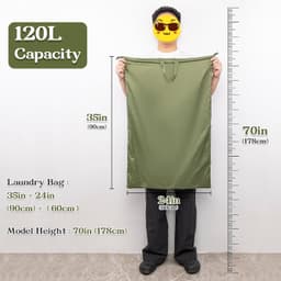 Extra grote, stevige waszak voor reizen - Ideaal voor kleding, organisatie en duurzaamheid — thumbnail 5