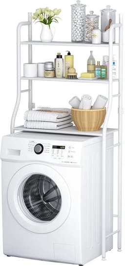 Amolass - Wasmachine Kast - Wasmachine Ombouw - Opbouwmeubel - Opbergrek - 160x68x25cm - Wit - Wasmachine Max 90x68cm (LxB) — thumbnail 1