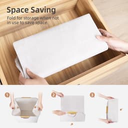 Wasmand - opvouwbare wasmand - draagbare waterdichte opbergmand - geschikt voor het opbergen van vuile kleding, handdoeken en speelgoed (30*40cm - gebroken wit) — thumbnail 2