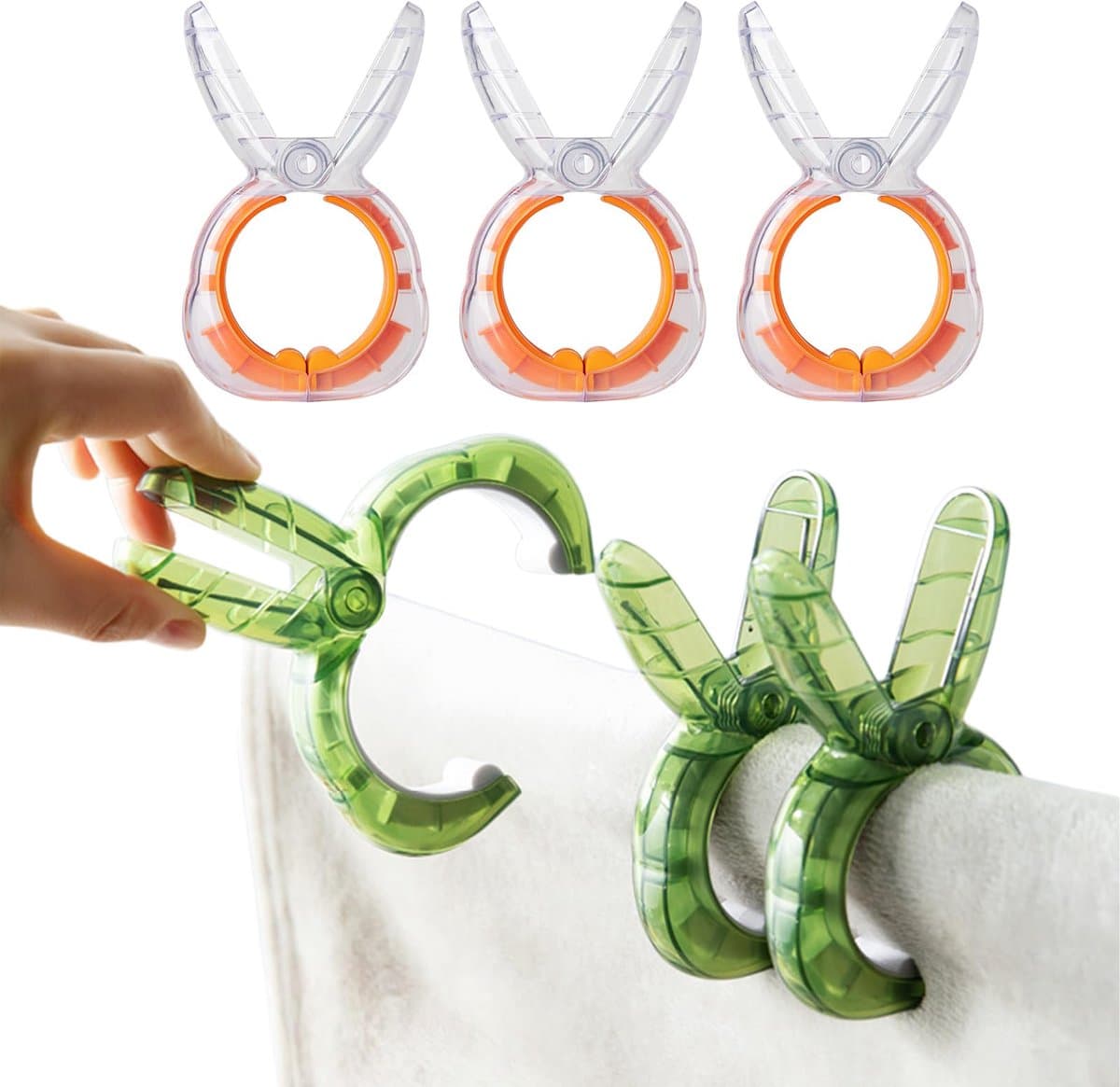 Unyqoos® Set van zes grote windbestendige kledingklemmen voor binnen- en buitengebruik — afbeelding 1
