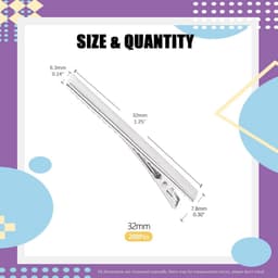 200x Metalen Krokodillenspeldjes 3,2 cm - Platte Haarclips voor Haarstyling & DIY Accessoires — thumbnail 5