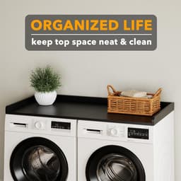 Extra Groot Aanrechtblad voor Wasmachine en Droger - Wastafel Top Organizer met Zijrand - 137x70 cm — thumbnail 5
