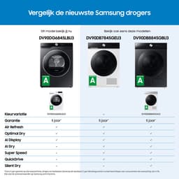 Samsung AI Dry DV90DG6845LBU3 6000 serie - Wasdroger - AI energy mode - Energielabel A - 9 kg - 5 jaar garantie — thumbnail 3