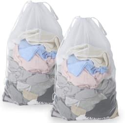 2 stuks Mesh Waszakken Met Trekkoord - 60x90 cm Herbruikbare Wasmachine Zak - Voor Delicate Was En Babykleding - Ideaal Voor Studentenhuis Woning En Reizen - Organizer Voor Bovenkleding Sokken En Panty's — thumbnail 1