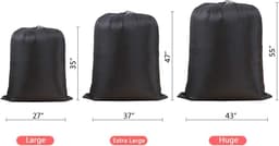 Famanu - Multifunctionele extra grote waszak met trekkoord, ideaal voor opslag en reizen, zwart, 109×139 cm — thumbnail 3