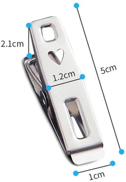 20-Stuks Wasknijpers van roestvrij staal - Stainless Steel Clothespins - Heavy Duty Laundry Clips -wasclips - metalen wasknijpers - kledingclips - wasknijpers voor binnen en buiten - voor kabels, fotosnacks, papiers, gordijnen - zilver — thumbnail 2