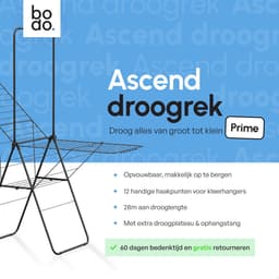 Wasrek - Droogrek Inklapbaar - 28 meter drooglengte - Zwart – Bodo — thumbnail 2