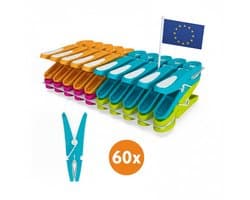 LaundrySpecialist Wasknijpers soft grip - 60 stuks - extra lang en stevig - Made in EU — afbeelding 1