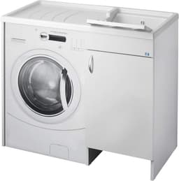 Wasmachinekoppel met Wastafel, Wit, 109 x 60 cm — thumbnail 4