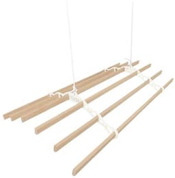 Verschuifbare Plafond Kledingdroger met Katrol 6 Latten 2.4m Ivoor - Ruimtebesparend Design voor Gemakkelijk Drogen — thumbnail 2