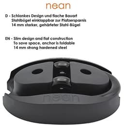 Grondanker voor muur en vloer - Bevestigingsanker voor fietsbeveiliging - Gelegeerd staal, 14 mm dik - Zwart — thumbnail 3