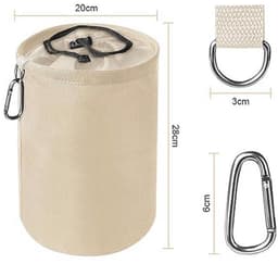 Grote Pennenbak met Lanyard en Karabijnhaak - Beige — thumbnail 4