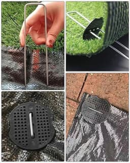 Grondankers voor Tent en Tuin - 50 Stuks met Bufferschijven - 150 mm Lang, Roestvrij Staal — thumbnail 3