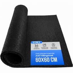 Strex Anti Trillingsmat Wasmachine en Wasdroger - 60 x 60 CM - Geluidsdempende Antislip Mat - Trillingsdemper - Rubber Mat — thumbnail 1