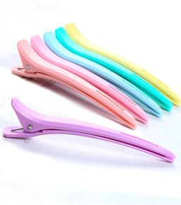 6 Stuks Professionele Krokodillenklemmen voor Haarstyling - Antislip & Zonder Plooi — thumbnail 1