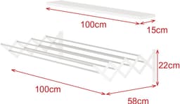 Uittrekbaar Wasrek - 100 cm - Wit - Ruimtebesparend — thumbnail 1
