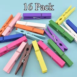 Kleurrijke Houten Wasknijpers - Stevige, Duurzame 16-Pack voor Wasserij en Doe-Het-Zelf Projecten — thumbnail 3