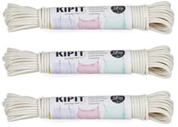 Kipit Waslijn - 3x - 10 meter - PVC - wit - drooglijn / waslijndraad — thumbnail 1