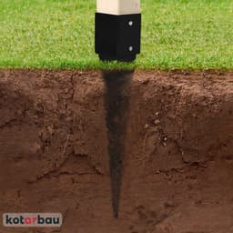 Kotarbau Serie - Stalen Paalbasis - Zwart - Voor Pergola en Prieel - 81 x 81 x 750 mm — thumbnail 5