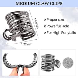3x Metal Haarspeld voor Hoge Paardenstaart - Non-Slip Klem voor Dik & Dun Haar — thumbnail 5