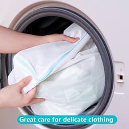 IMPERATORIS® Waszakken voor de wasmachine - Bescherming voor delicate kleding en schoenen - Wasnet van gaas - Voorkomt slijtage - Set van 2 - Wit - 90 x 110 cm — thumbnail 3