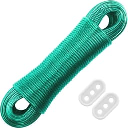 Sterke 50m Waslijn voor Binnen en Buiten - Draagvermogen tot 230kg, Eenvoudig te Installeren, Ultra-Stevig, Verstelbare Spanners Inbegrepen — thumbnail 1