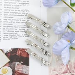 Set van 50 Witte en Zilverkleurige Metalen Haarklemmen (6 cm) voor Dames en Meisjes — thumbnail 3