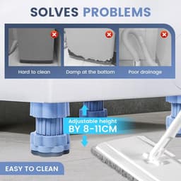 4 stuks-Wasmachine voetverhoger - schokabsorberende pad - vochtbestendige voetjes - verstelbare voetjes - antislip - schokbestendig - wasmachineaccessoire - geschikt voor apparaten met een diameter van 4,7 cm - blauw - 6,8*8-11 cm — thumbnail 4