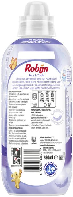 1 x Robijn – Wasverzachter – Puur & Zacht – 780 ml - Koffiezetapparaat — thumbnail 3