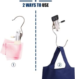 Wasknijpers - Kledinghangers met Clips - RVS Broekklemmen met Antislip - Kledinghaken - Hoedclips - Sokclips - Voor Rokken, Broeken & Sjaals (Roze, 10 stuks) — thumbnail 5