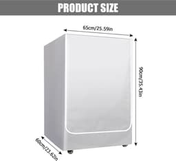 Allecta - Waterdichte afdekking voor wasmachine en droger 60 x 65 x 90 cm - Grijs, stofdicht, UV-bescherming — thumbnail 2