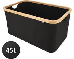 KROMS Wasmand opvouwbaar - Zwart - 45L - Laundry basket - Heupwasmand - Opvouwbare wasmand - Opbergmand — afbeelding 1