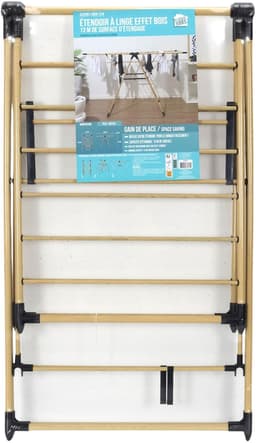 Home Deco Factory Wasrek/droogrek - houtkleur - metaal - 155 x 61 x 99 cm - ophangen — thumbnail 3