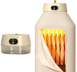 Draagbare Elektrische Droger voor Was Opvouwbare Mini Droger met UV Sterilisator 8 Uur Timer 360° Hetelucht Verstelbaar Stil Sneldrogend Apparaat voor Appartement Camper Reizen en Kleine Wasruimtes — thumbnail 4