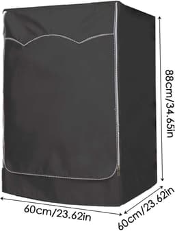 wasmachine hoes - voorlader drogerhoes - waterdicht - stofdicht - zonwerend - Geschikt voor opzet- en droogkasten buiten - geschikt voor de meeste wasmachines en drogers op de markt - 60 x 60 x 88 cm - zwart — thumbnail 5