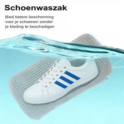 Schoenenwaszak 4 Stucks Grijs - Voor Wasmachine én Droger | Met Zelfsluitende Rits & Microfiber Binnenkant | Herbruikbare Waszak voor Sneakers, Sportschoenen en meer — thumbnail 1