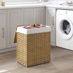 Wasmand, 46 x 33 x 60 cm, naturel, vuilewasmand met uitneembare voering en zijhandvatten, gemakkelijk te verplaatsen en schoon te maken, 90 liter grote capaciteit, stevig en duurzaam materiaal — thumbnail 5