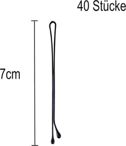 40x Zwarte Metalen Haarspelden 7 cm - Rechte Bobby Pins voor Kapsels — thumbnail 2