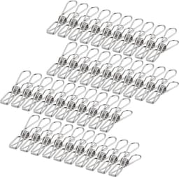 40x Sterke RVS Kledingknijpers voor Waslijn - Roestvrijstalen Klemmen voor Buiten en Binnen — thumbnail 1
