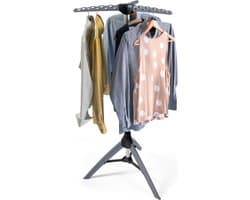 Tatkraft PINE Stevig Ruimtebesparend Inklapbaar Droogrek - Opvouwbaar Staand Kleding Wasdroogrek - Was Droger Rek - Kleding Wasrek Hangrek Voor 42 Kleding Hangers - Droogtoren 2 Volle Wastrommels - Voor Badkamer/Balkon/Binnen/Buiten - Opklapbaar