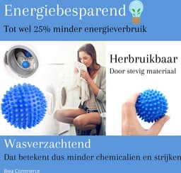 6x Energiebesparende Wasdroger ballen - Wasbol anti-pluis - Drogerballen voor wasmachine - Wasverzachtende Droogballen - Wasbol - Wasdrogerballen - Wasbollen - Droogballen voor droogtrommel - Diverse kleur - Wasballen voor wasmachine - Bwa Commerce — thumbnail 2