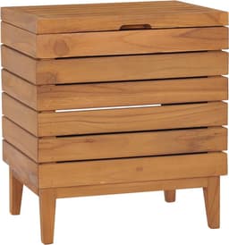 vidaXL - Wasmand - 40x30x45 - cm - massief - teakhout — thumbnail 1