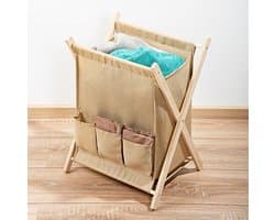 Inklapbare wasmand - wasmand - inklapbaar - beige - inhoud 30 liter — afbeelding 1