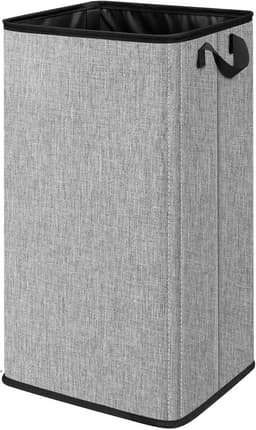 SNIGJAT Grote Wasmand 80L – Hoge Opvouwbare Wasmand met Stevige Handvatten, Rechthoekige Wasmand voor Slaapkamer, College, Studentenkamer, Handdoeken, Speelgoed – Grijs — thumbnail 1