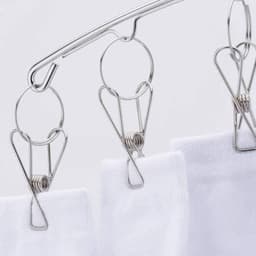 4 stuks roestvrijstalen wasrek kleerhanger met 10 clips – winddicht droogrek voor sokken, babykleding, ondergoed, handdoeken en meer — thumbnail 4